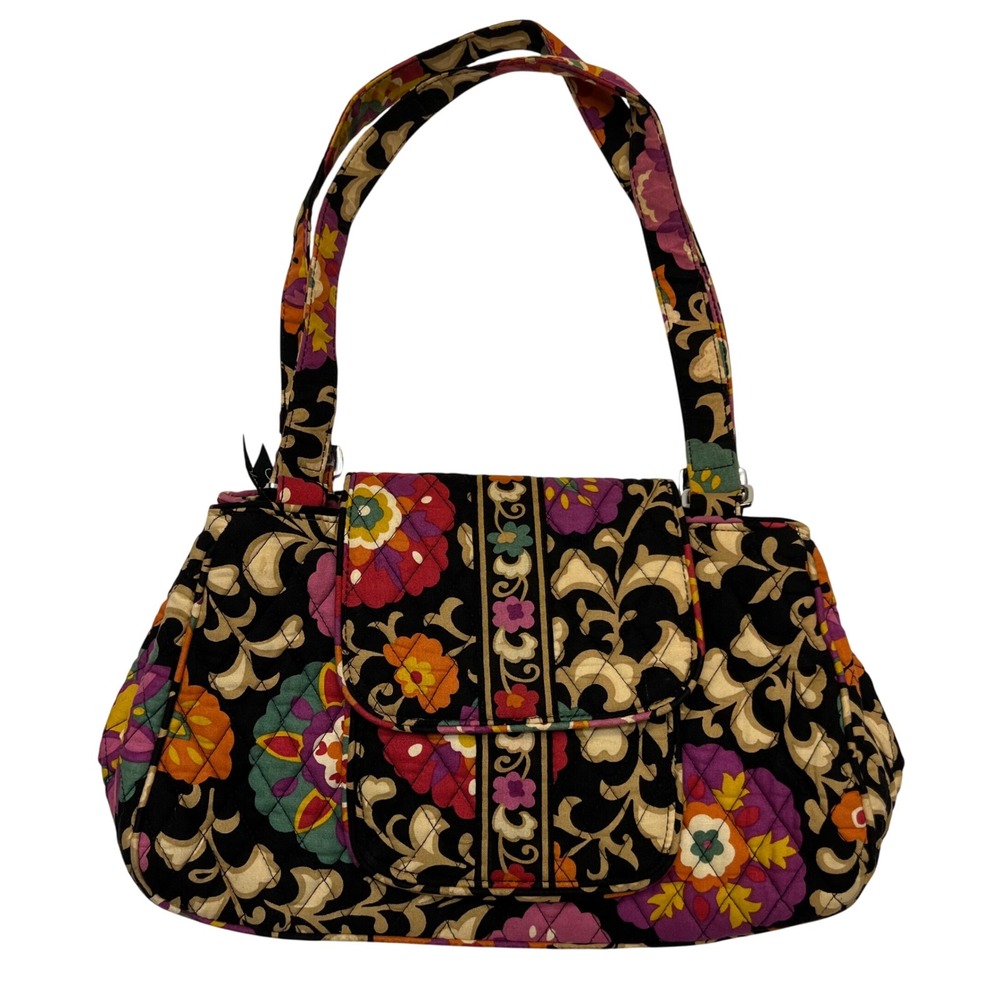 Vera Bradley Retired Suzani Multicolor Quilted Floral Shoulder Bag 2 Strap Purse